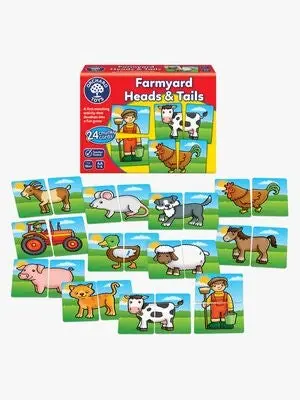Orchard Toys Puslespill Head and Tail on the Farm 24 Brikker