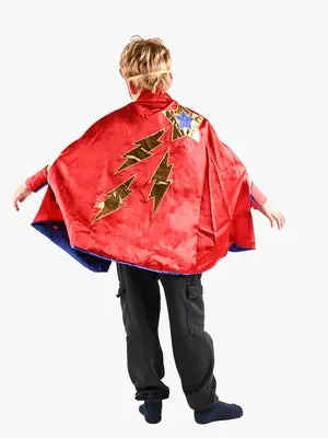 Den Goda Fen Reversibel Kappe med Øyemaske 98-128 cm, Blå/Rød