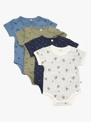 Pippi Kortermet Body 4-Pakk, Deep Lichen Green