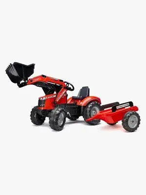 Falk Massey Ferguson Pedaltraktor med Frontlaster og Tilhenger