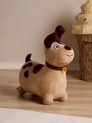 Cloudberry Castle Hund Hoppedyr med Plysjtrekk, Brun