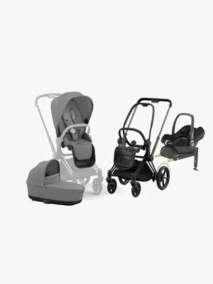 Cybex e-Priam Duovogn inkl. Maxi-Cosi CabrioFix & Base, Mirage Grey/Matt Black