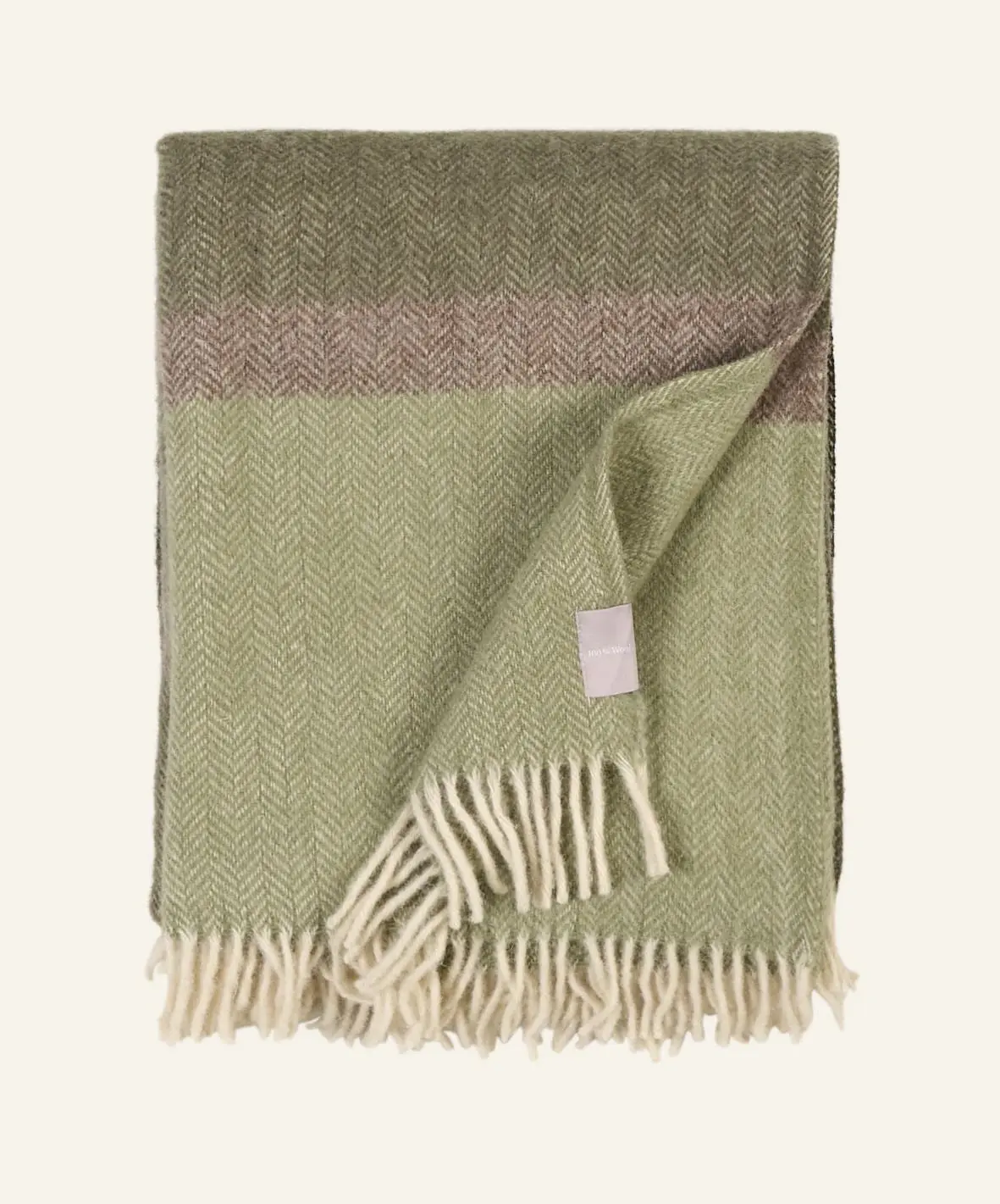 Veggli stripe ullpledd multi grønn