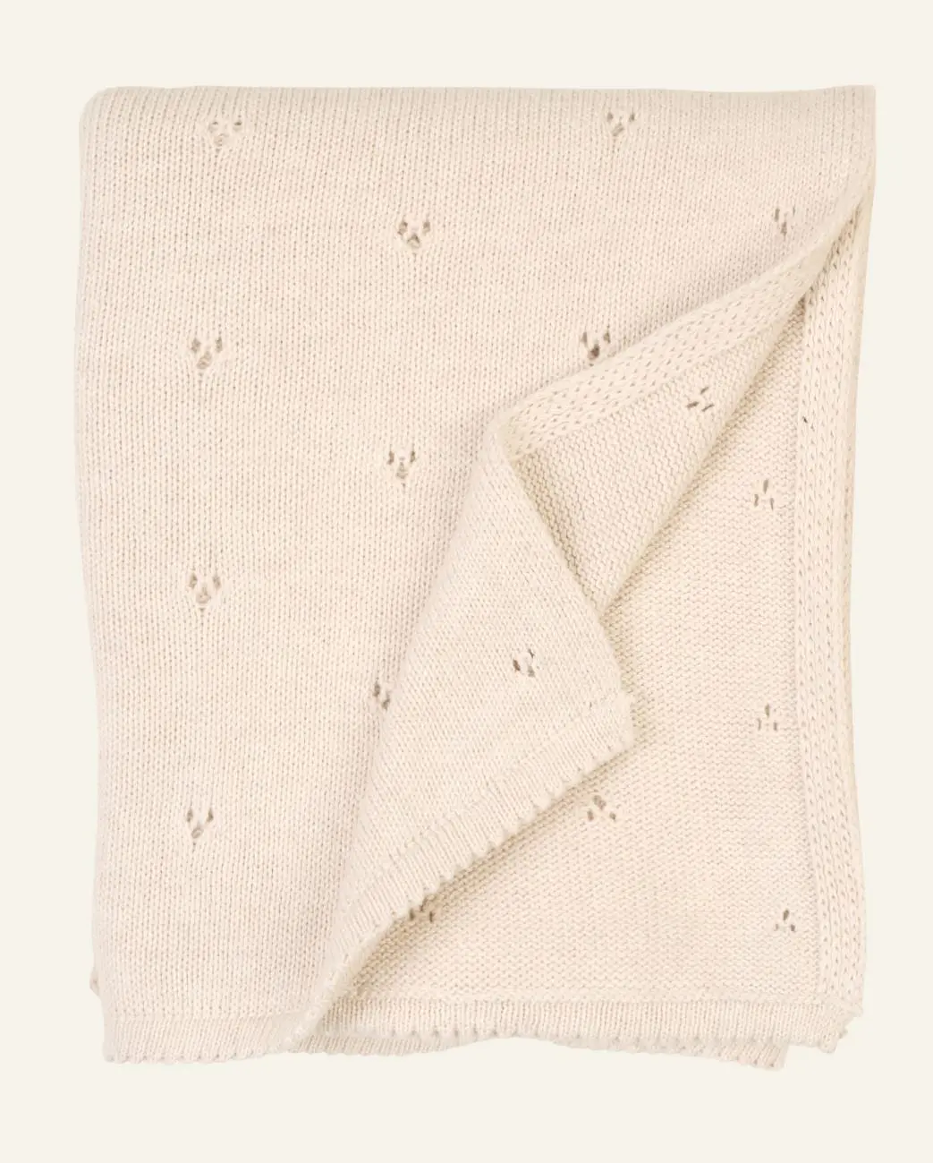 Pointelle pledd beige