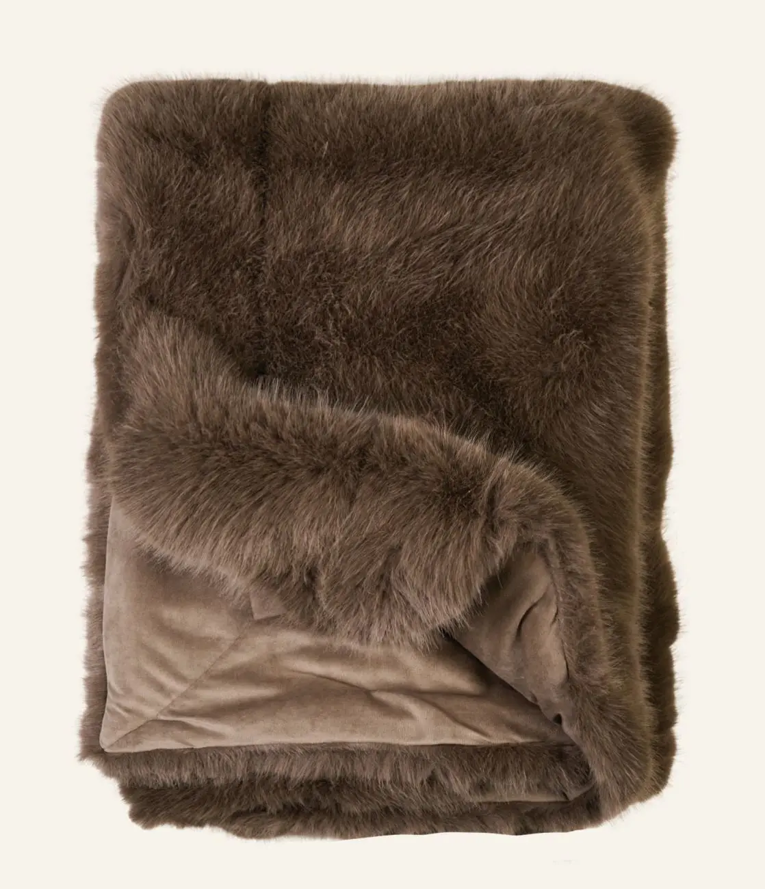 Meribel pelspledd taupe
