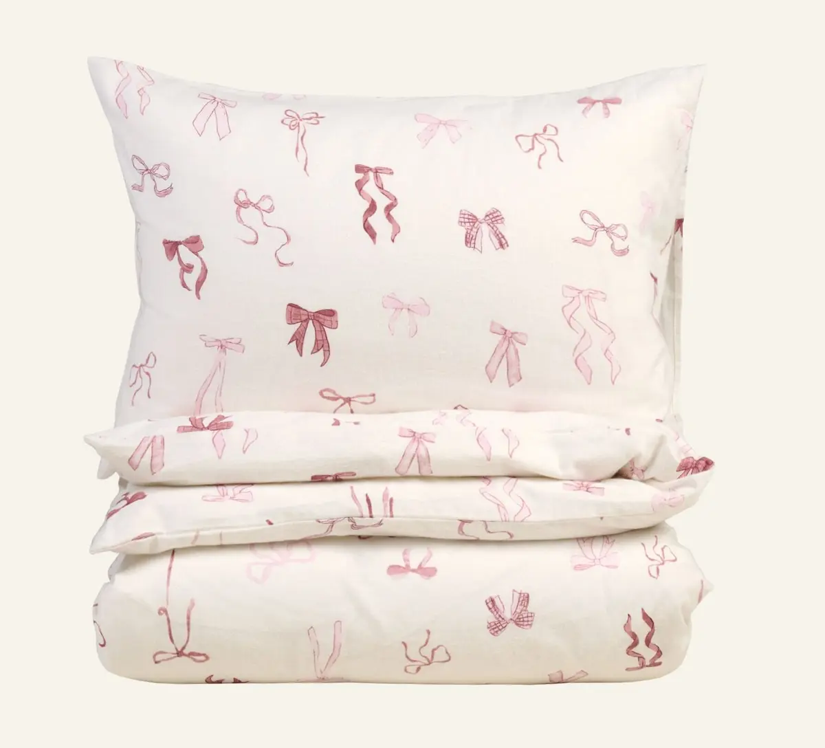 Girly Bow flanell sengesett multi rosa