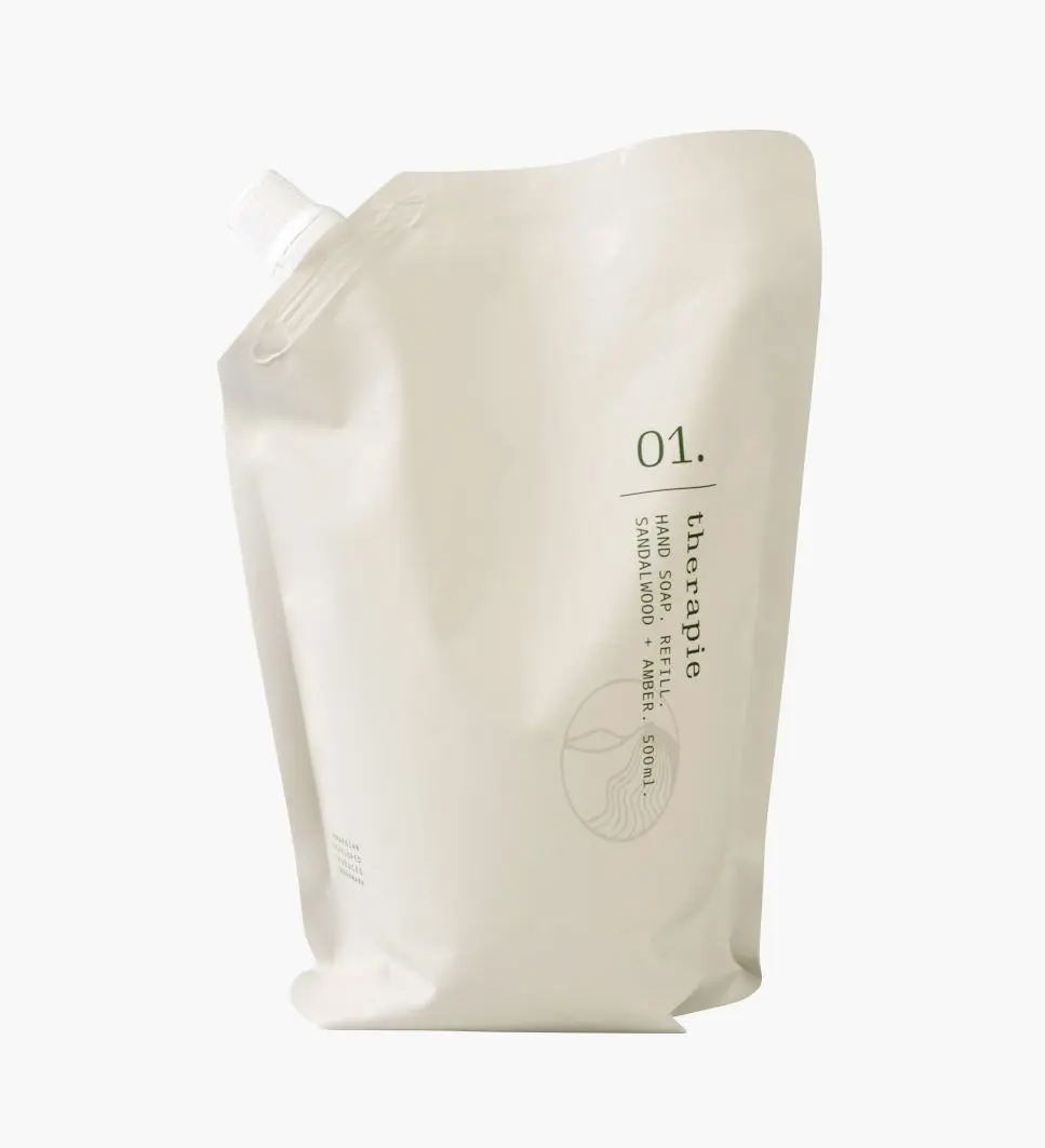 Therapie Sandalwood & Amber eksfolierende håndsåpe refill transparent