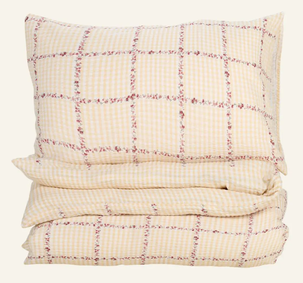 Emmie krepp sengesett multi gul
