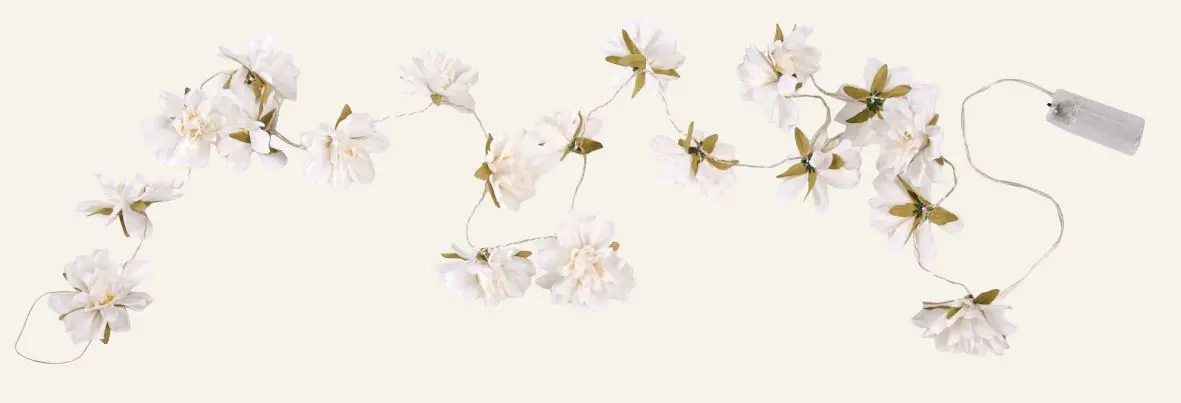 Flowers LED lyslenke multi hvit