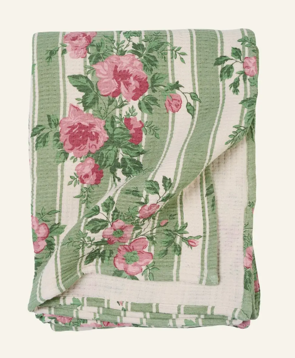 Flowerjoy pledd multi grønn