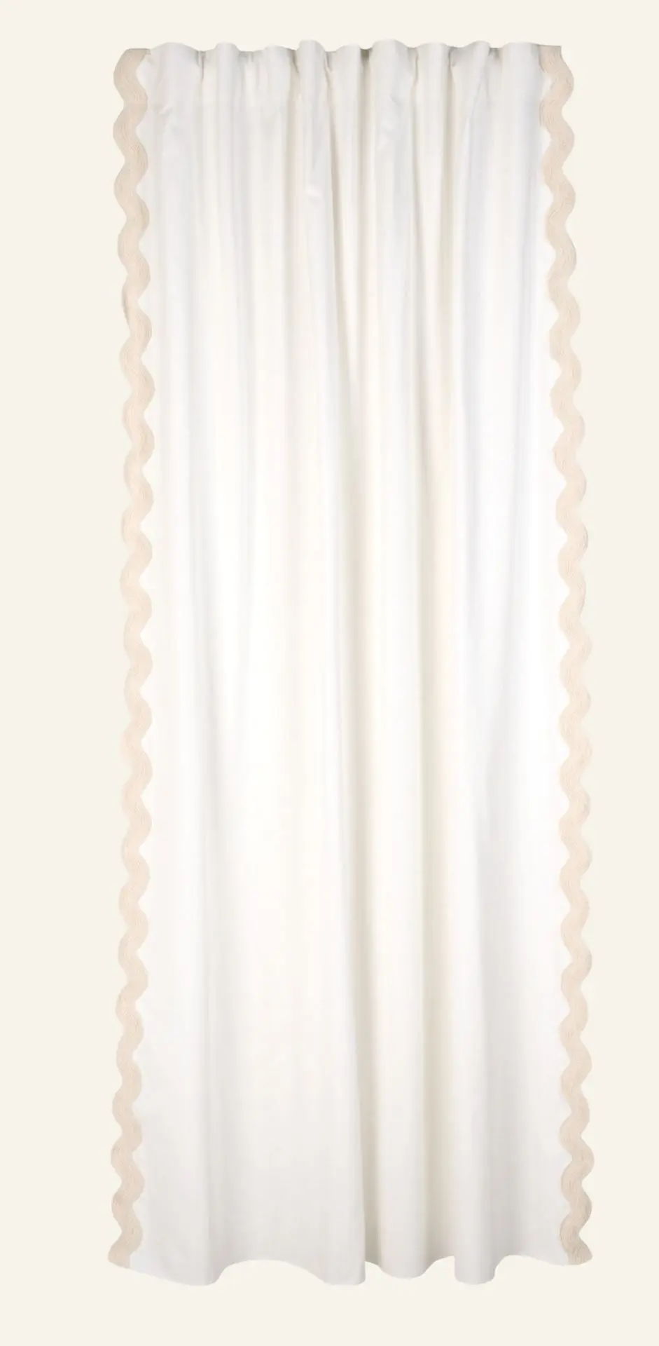 Scallop edge gardin offwhite
