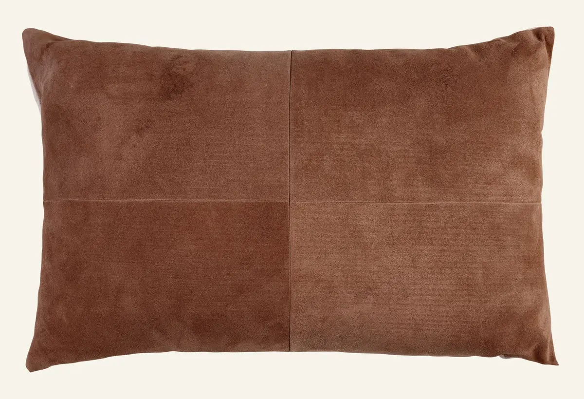 Suede pynteputetrekk brun