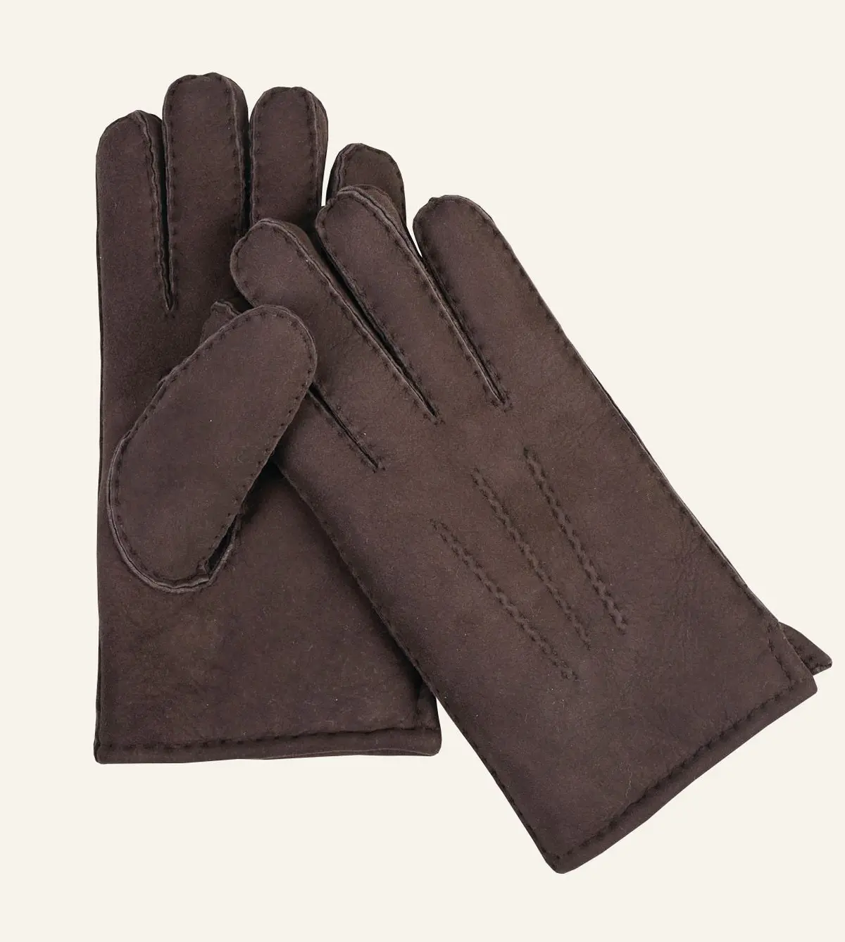 Leather skinnhanske mørk brun