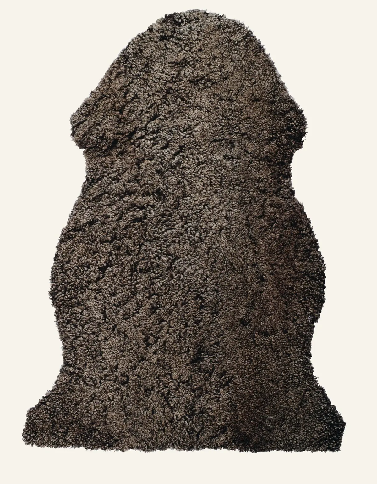 Curly lammeskinn mørk brun