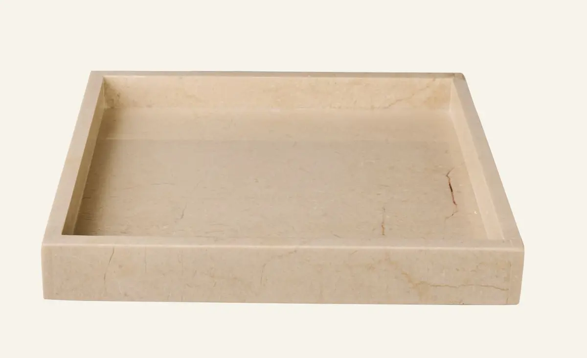 Marble square lysfat beige