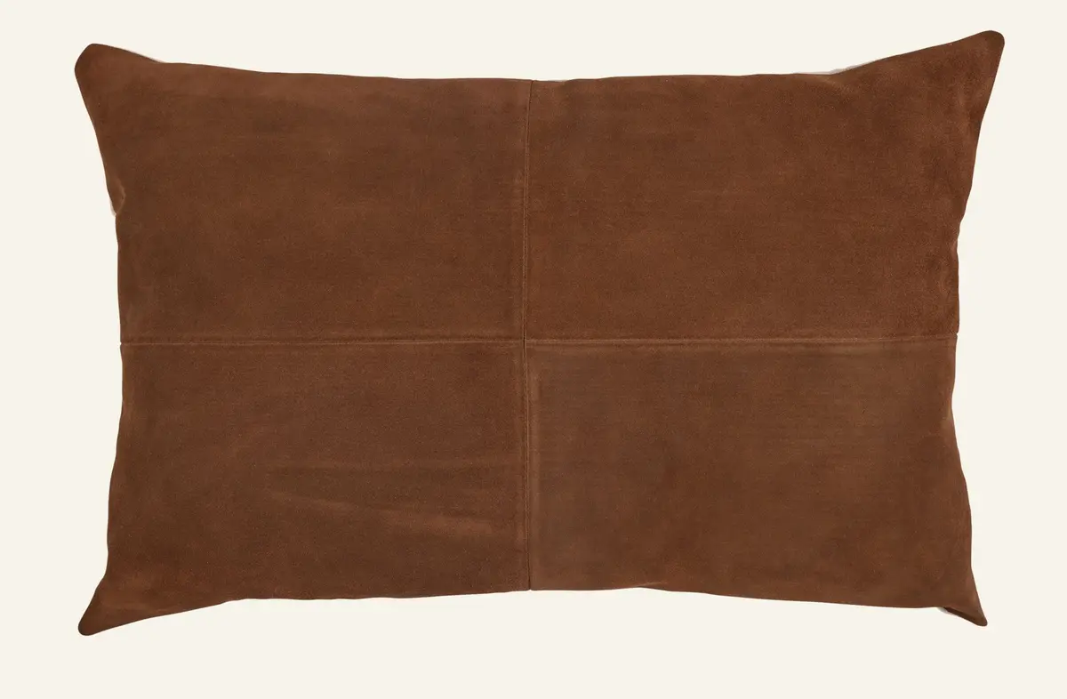 Suede pyntepute brun