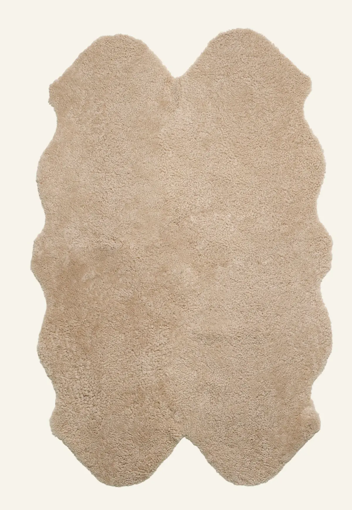 Curly grand lammeskinn beige