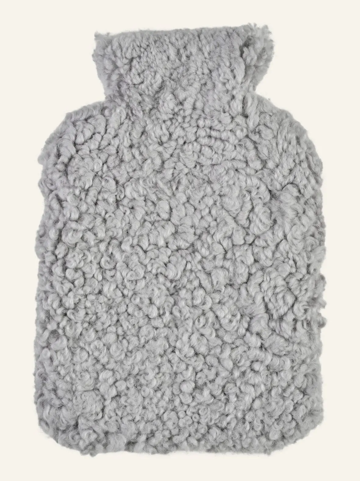 Curly wool varmeflaske lys grå