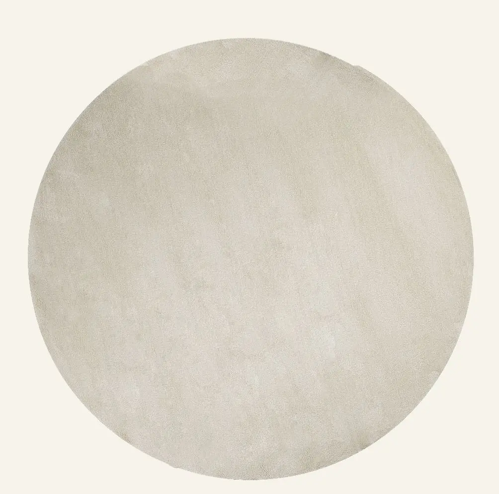 Soft rundt teppe lys beige