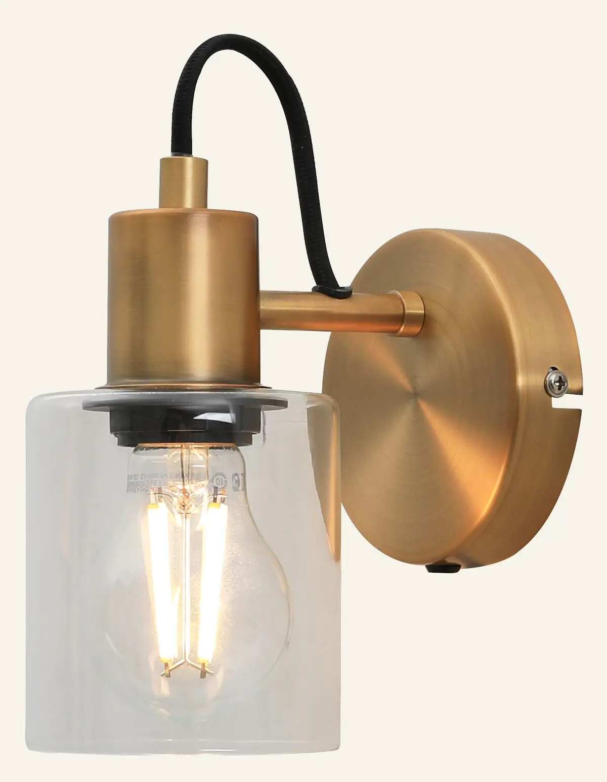 Asher vegglampe messing