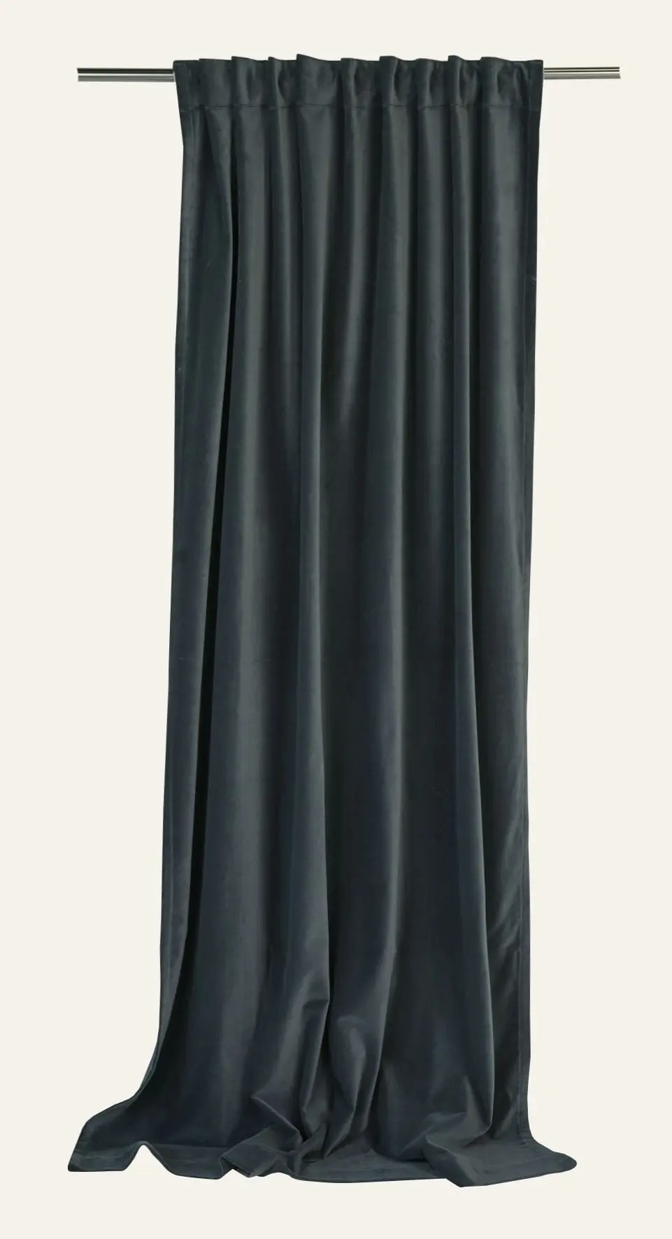Andrea velour gardin gråblå