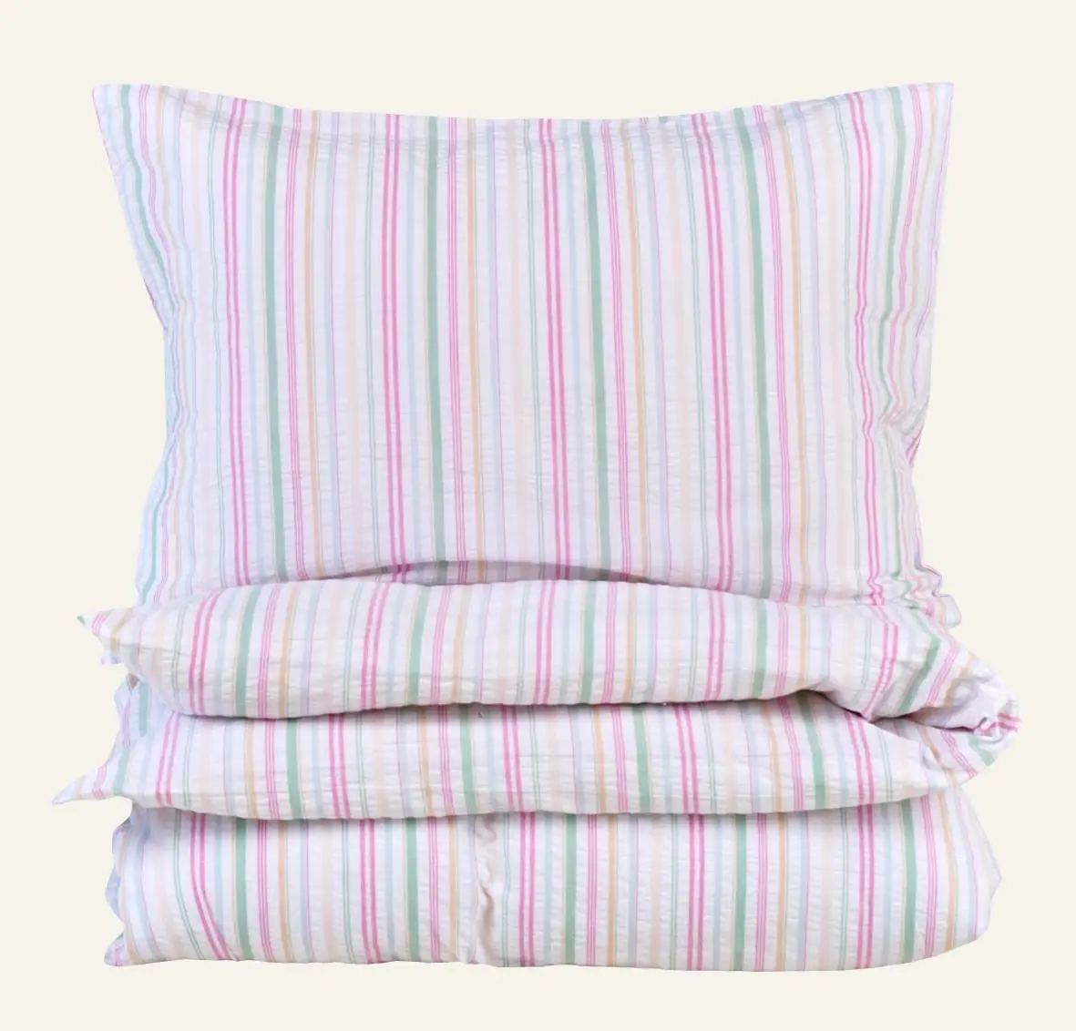 Candy garnfarget krepp sengesett multi