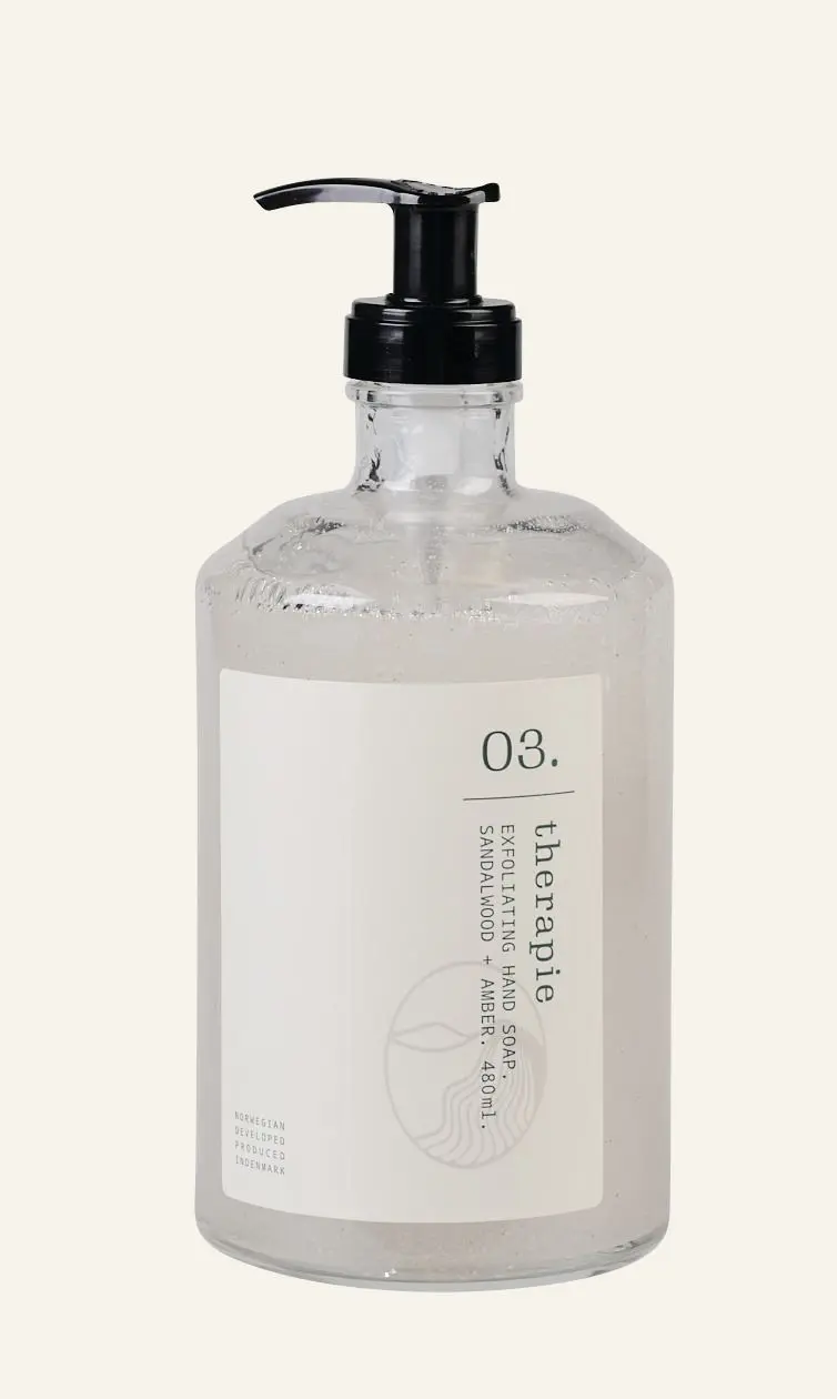 Therapie Sandalwood & Amber exfolierende håndsåpe transparent