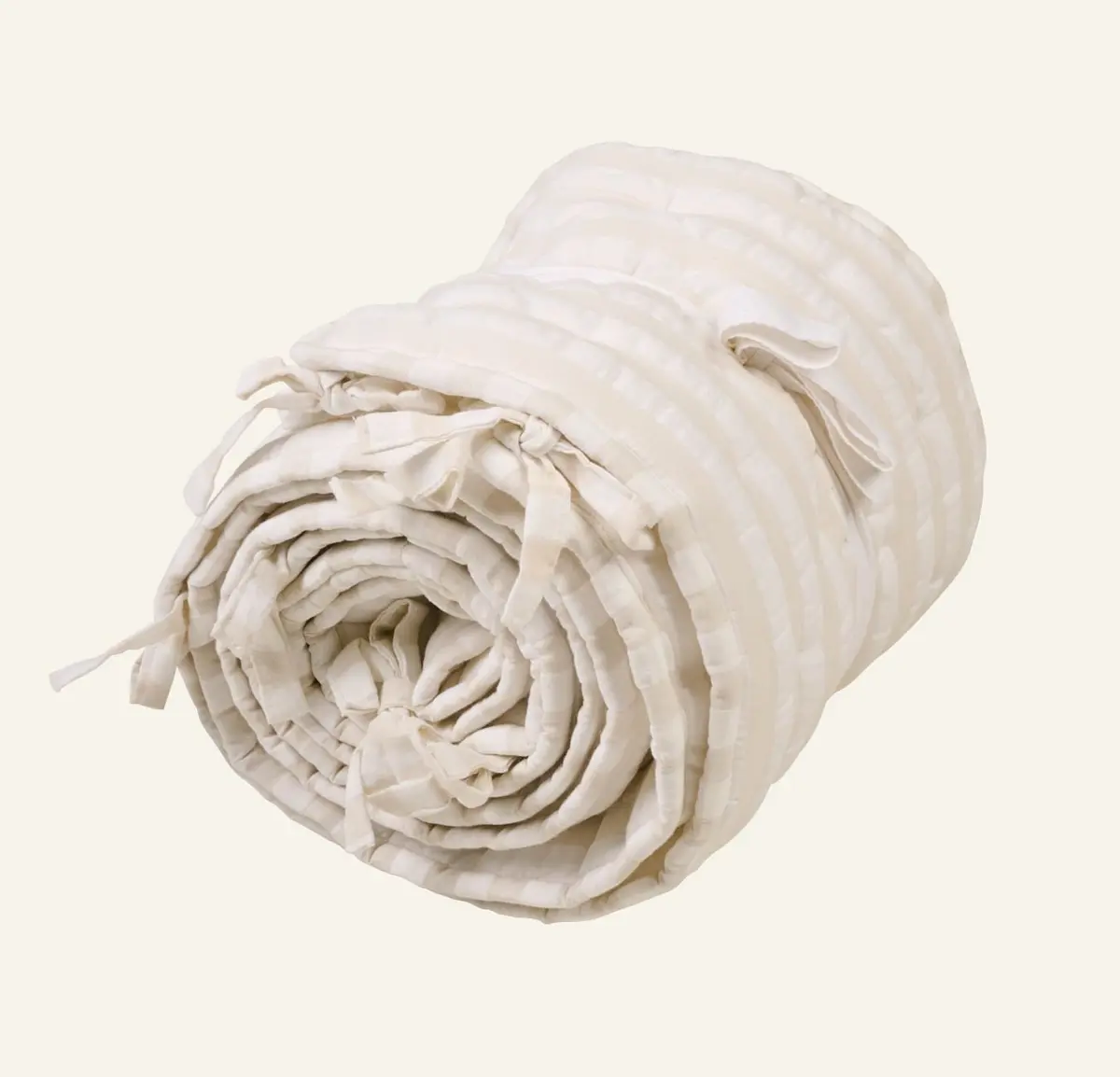 Stripy sengekant beige