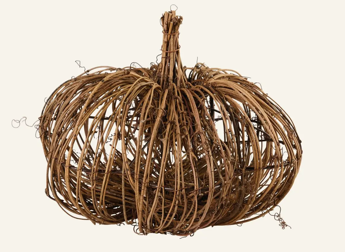 Pumpkin straw pynt brun
