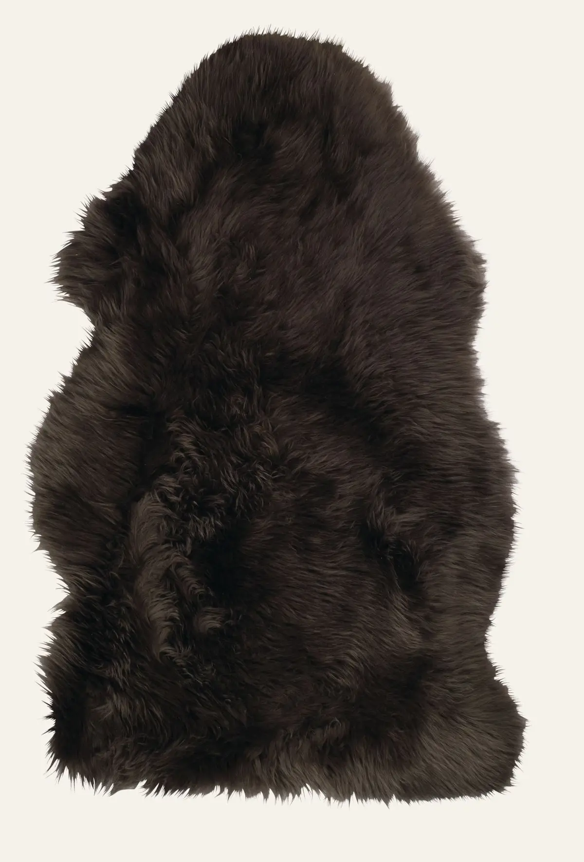 Longwool lammeskinn mørk brun