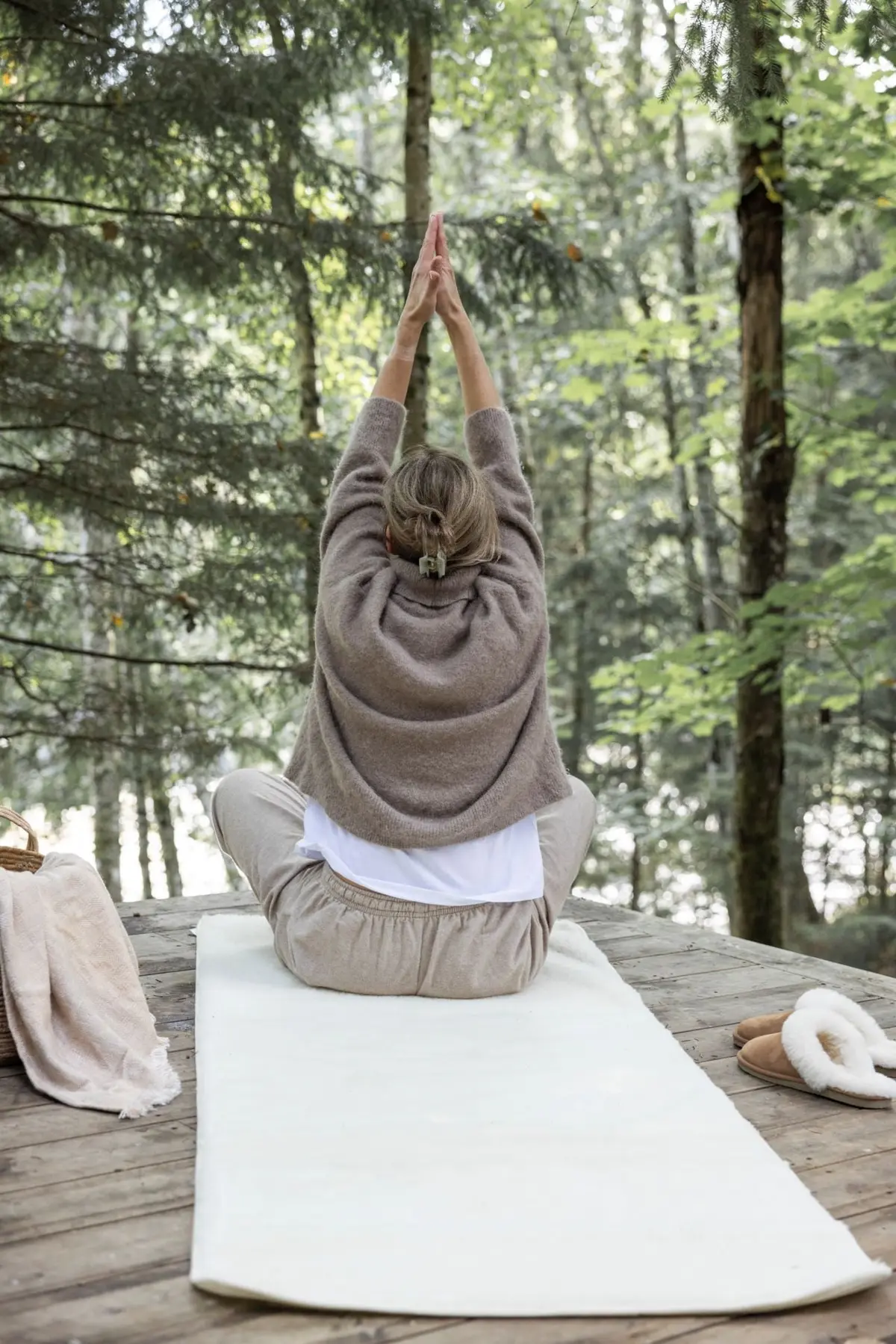 Wool yoga matte offwhite