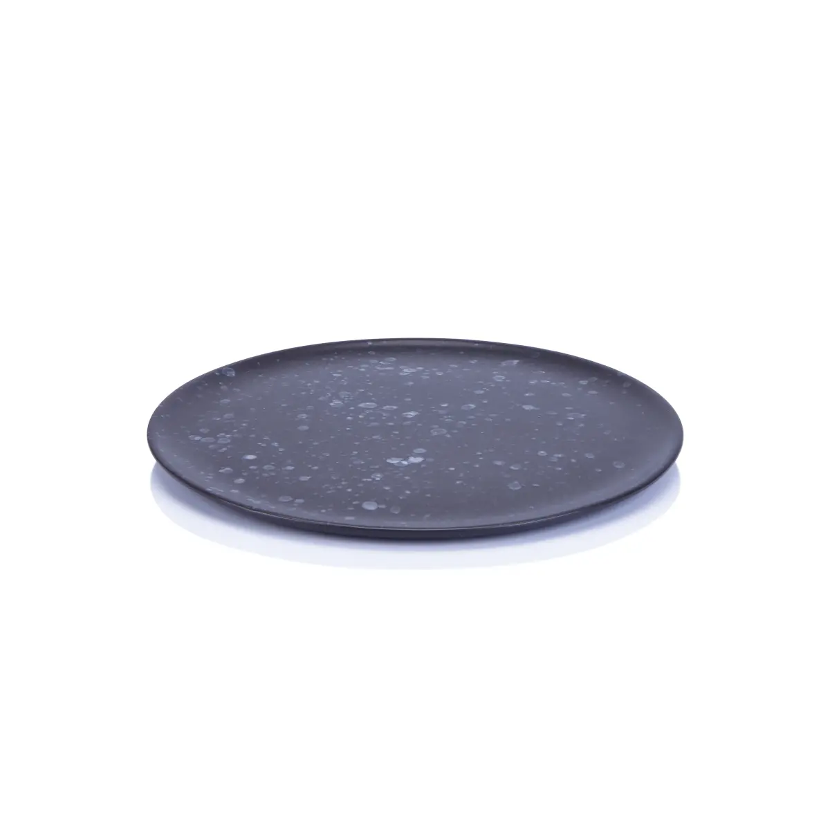 Raw tallerken 23 cm, svart med prikar