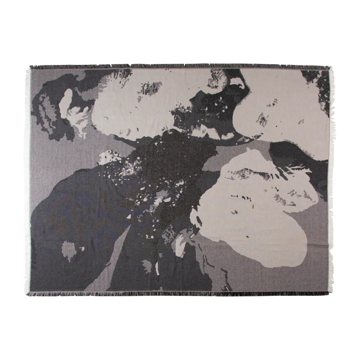 Floreo pledd 130 x 170 cm, Hvit-grå
