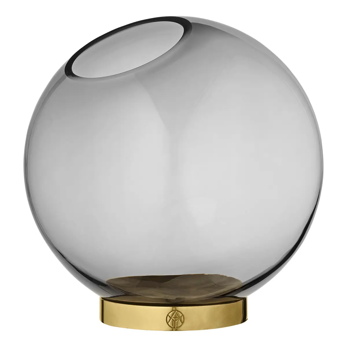 Globe vase medium, svart-messing