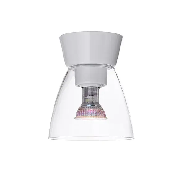 Bizzo plafond klart glass Ø16,5 cm, Blankhvit