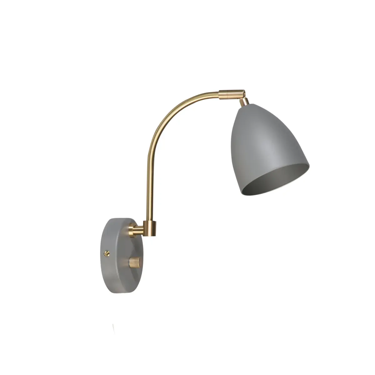 Deluxe vegglampe, varmgrå, messing
