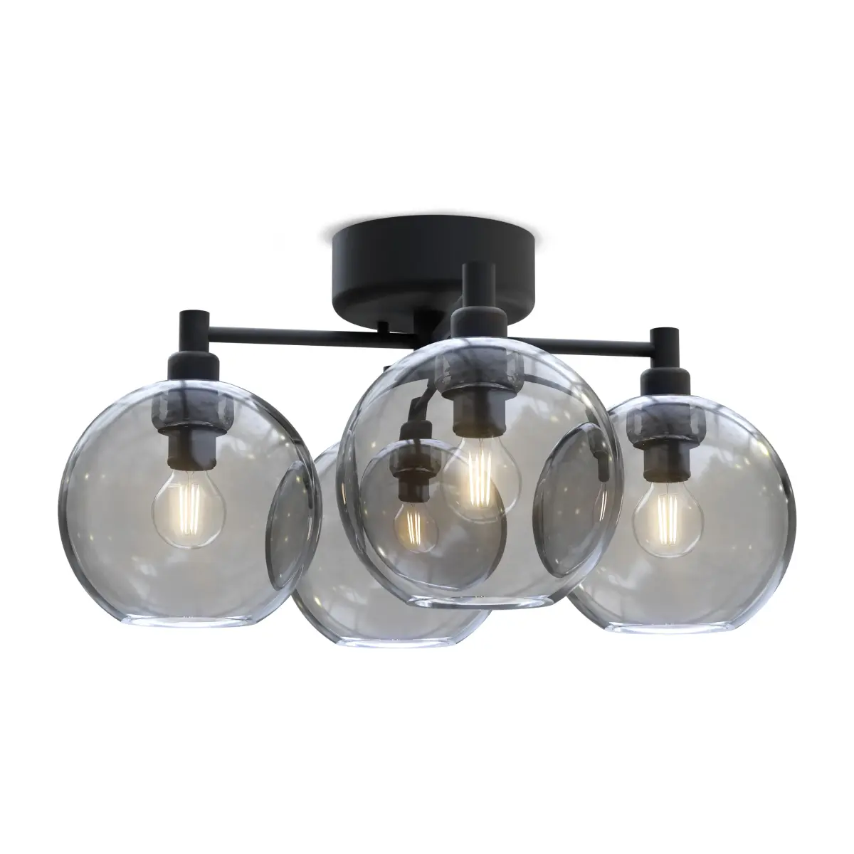 Gloria plafond, Svart-røykfarget glass
