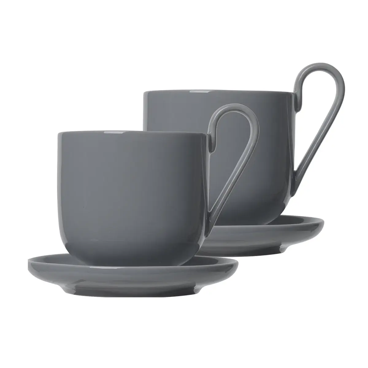 Ro kaffekopp med fat 2-pakning, Sharkskin