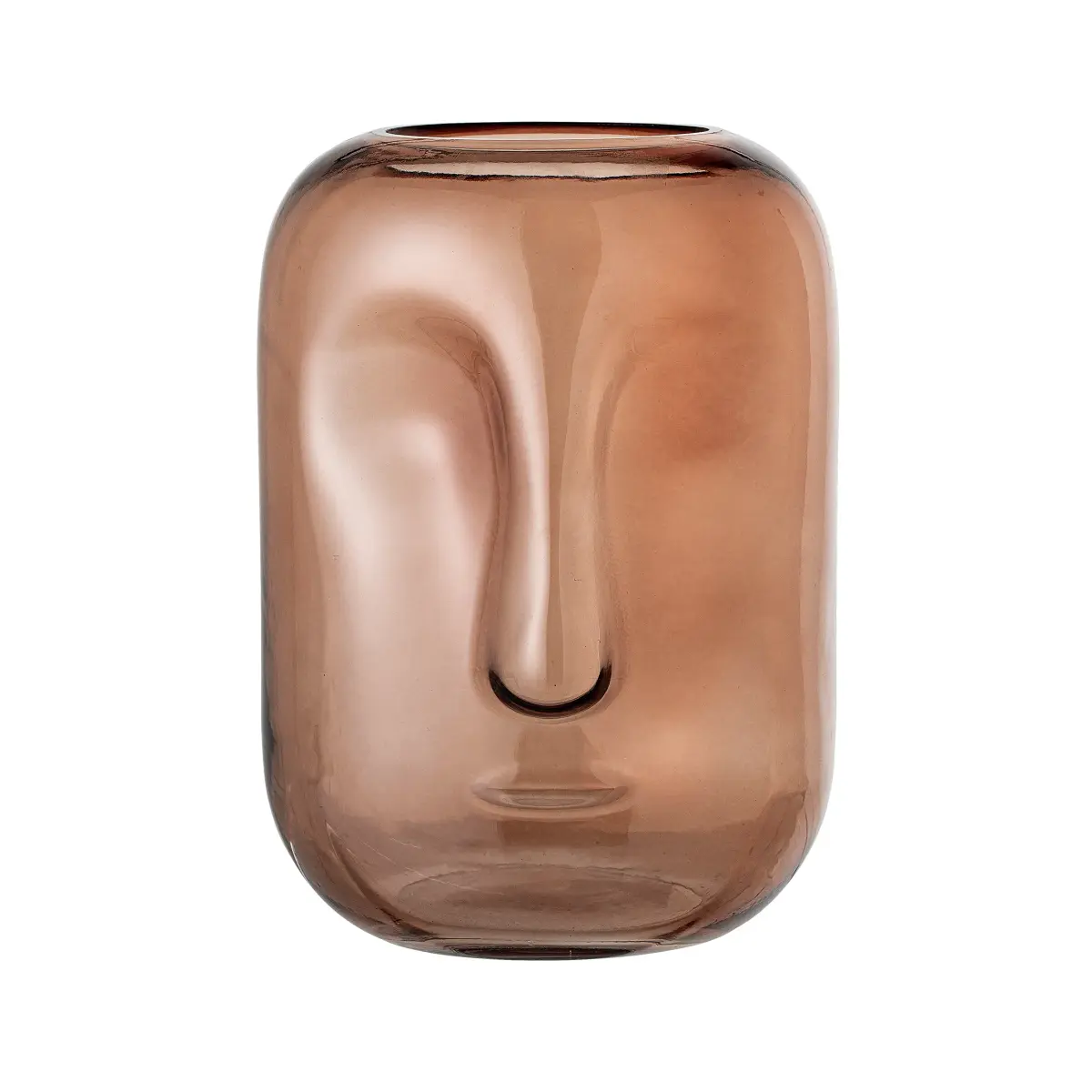 Bloomingville glassvase ansikt 25 cm, Brun