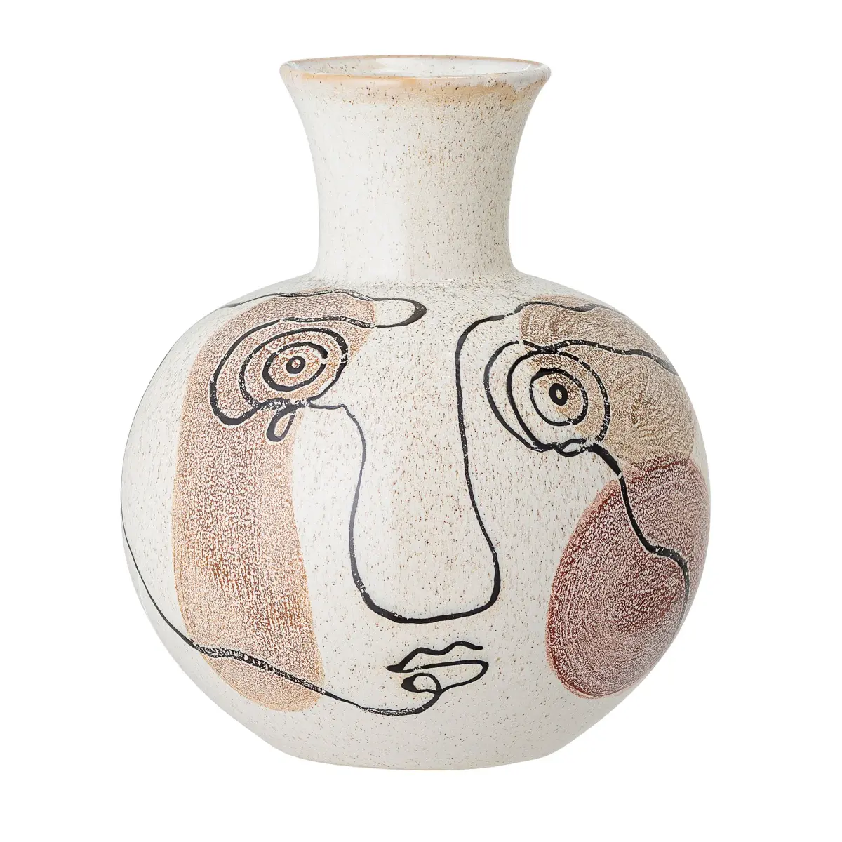 Bloomingville vase håndmalt 22,5 cm, Hvit