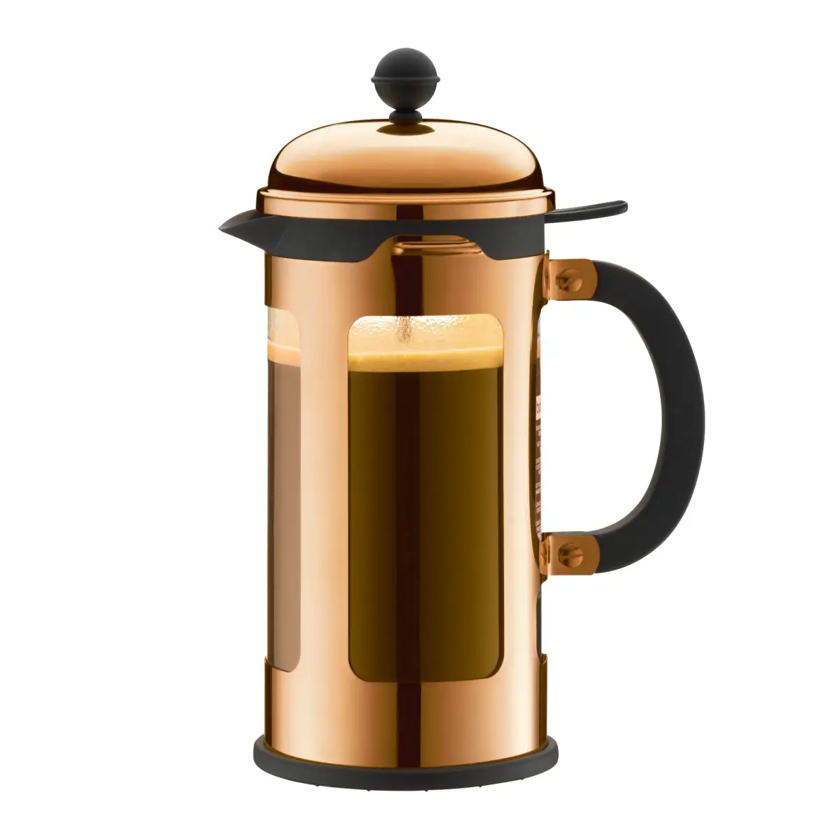 Chambord moderne presskanne kobber, 8 kopper