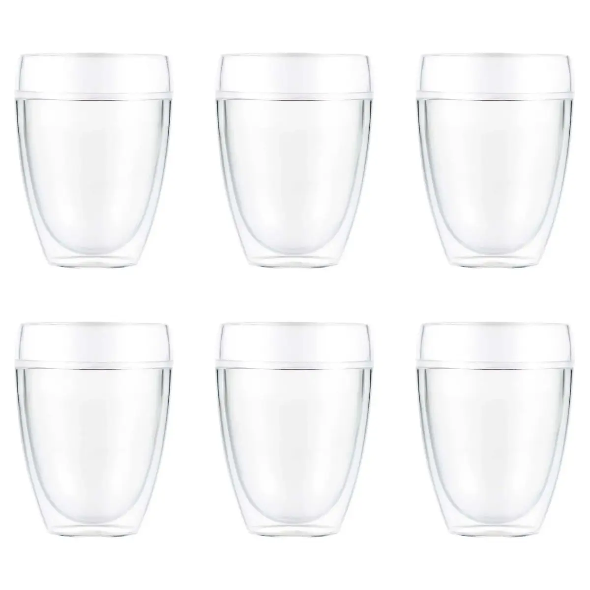 Pavina Outdoor dobbel vegg plastglass 6-stk., 35 cl