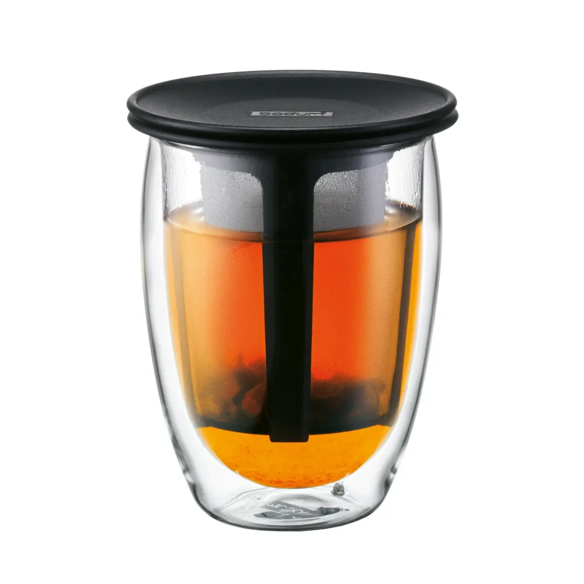 Tea For One glass med tesil, sort