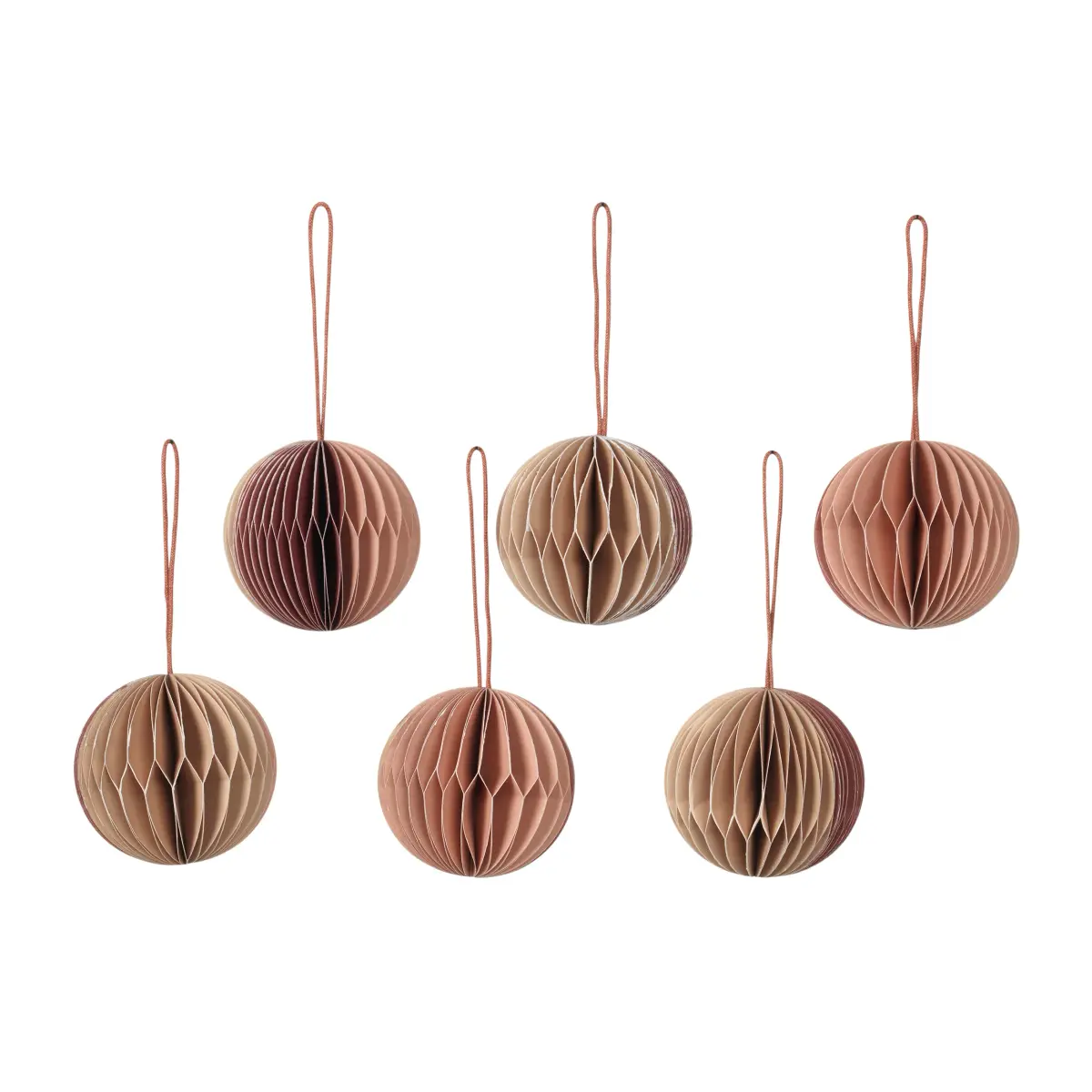 Ball julekule honeycomb Ø 5 cm 6 deler, Multi/pink
