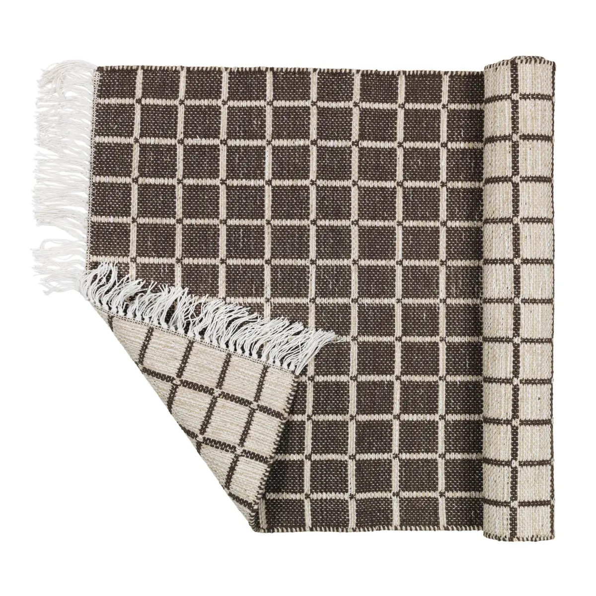 Henny bomullsgulvteppe 140x200 cm, Light grey-aubergine