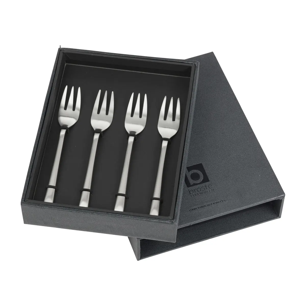 Hune kakegaffel 4-pakn., Brushed satin