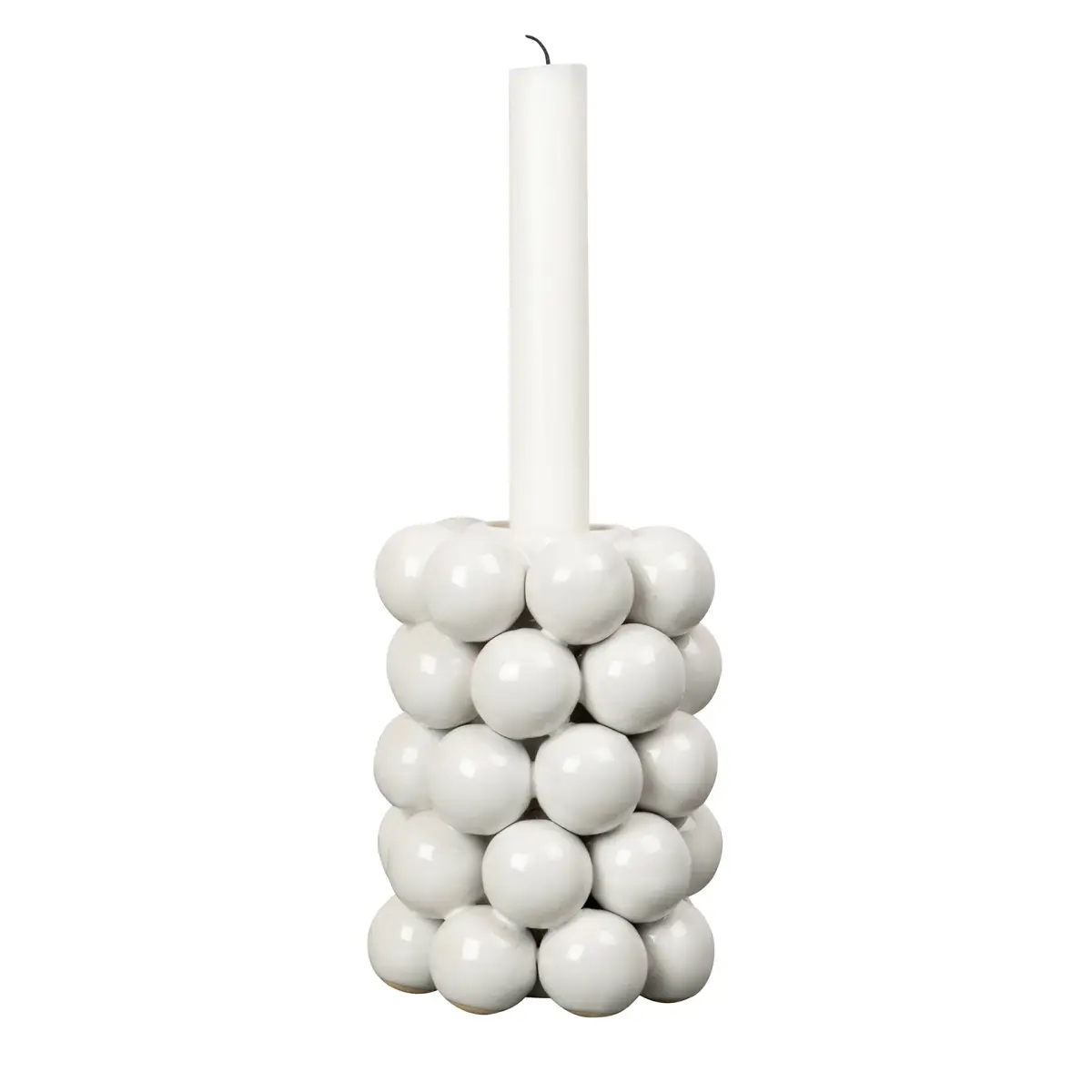 Globe lysestake 13,5 cm, Hvit