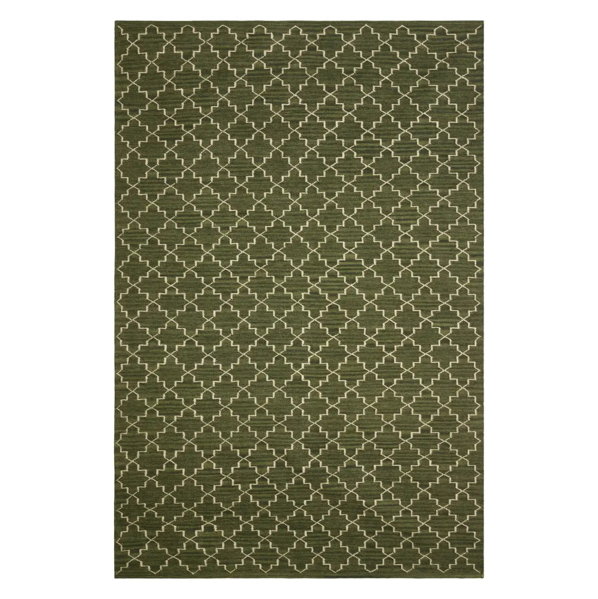 New Geometric gulvteppe 180x272 cm, Green melange- off white