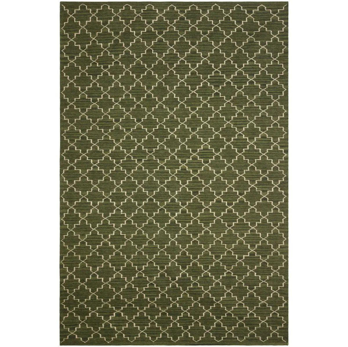 New Geometric gulvteppe 234x323 cm, Green melange-off white