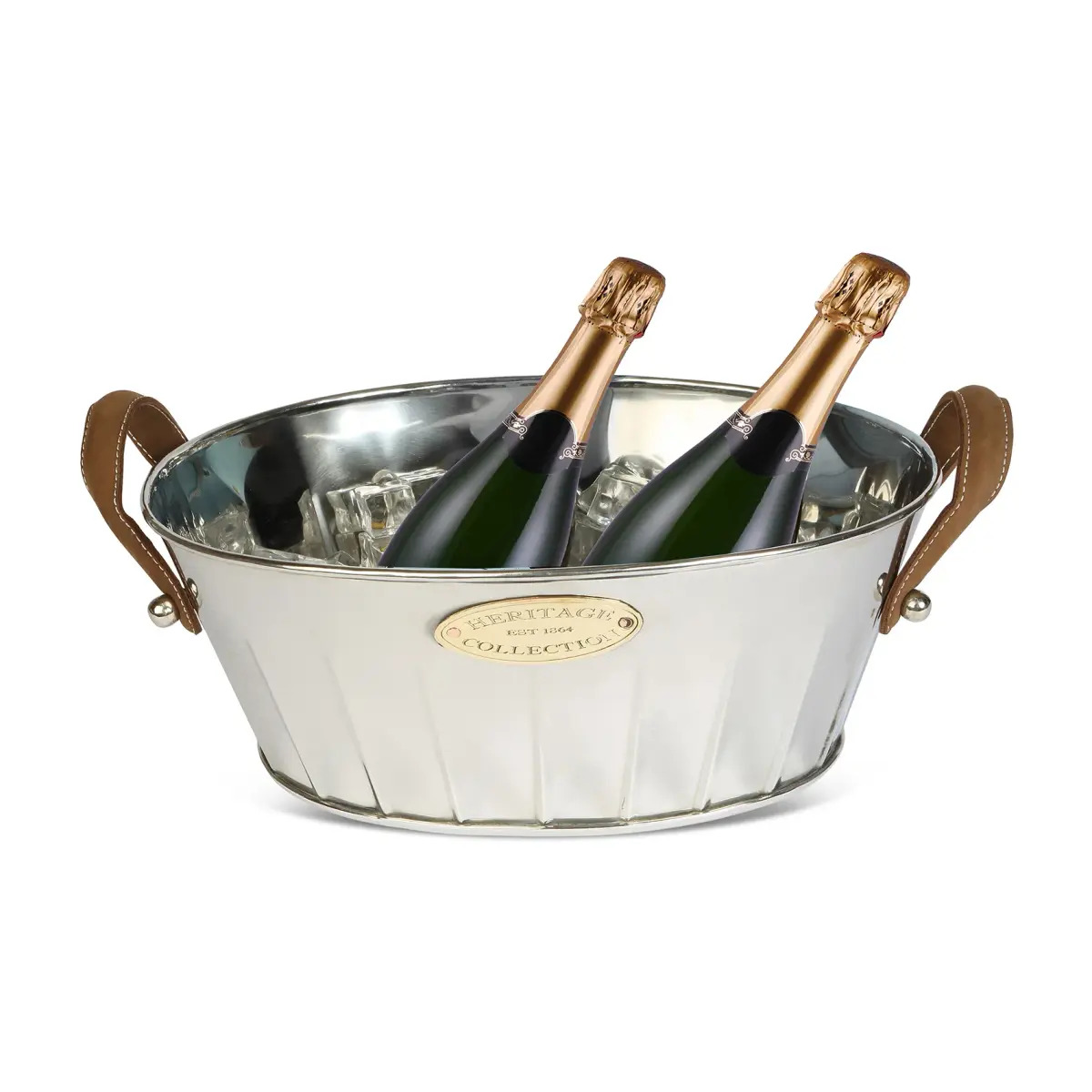 Heritage champagnekjøler med lærhank, 30 cm